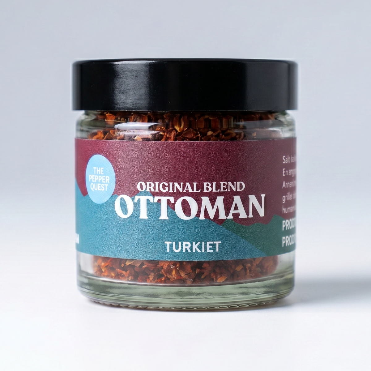 Jar of 'Ottoman' spice blend on a white background