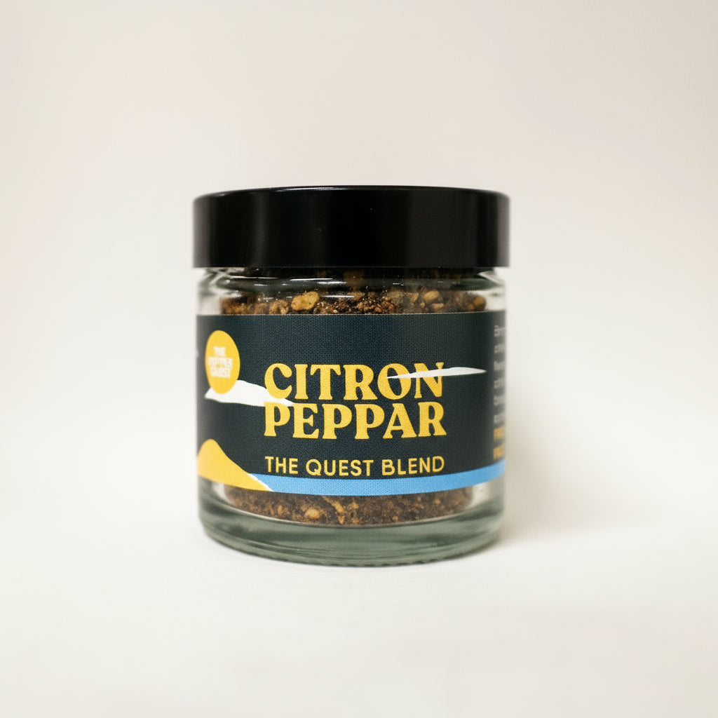 Jar of Citron Peppar on a white background